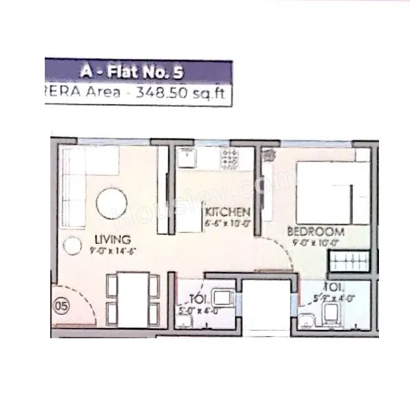 Chandiwala Pearl Blessings Unit plan - 348 sq.ft.