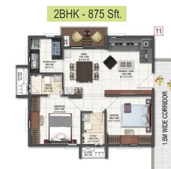 DSR Highland Greenz Unit plan - 592 sq.ft.