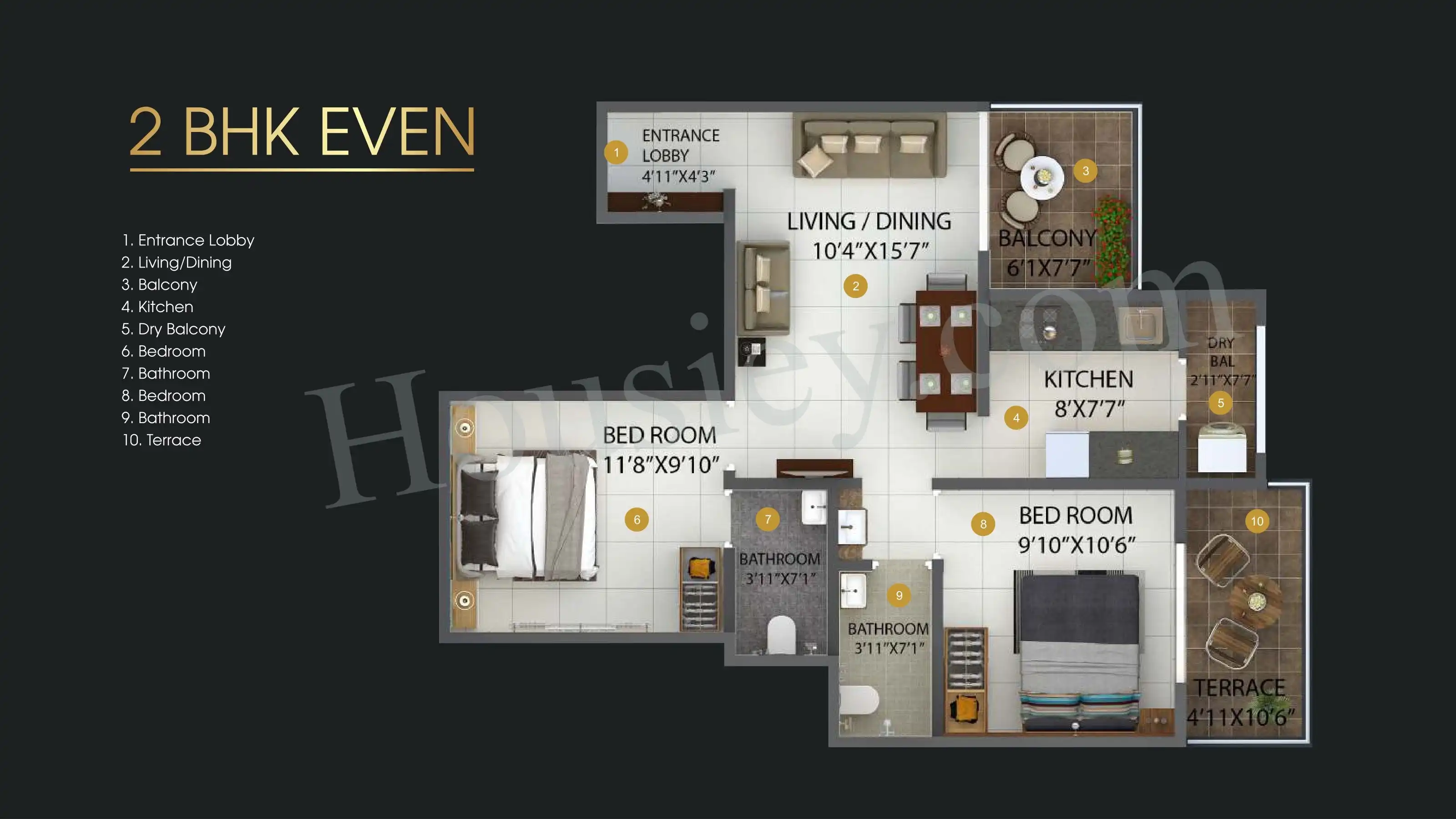 Sonigara Dwaarka World Unit plan - 637 sq.ft.