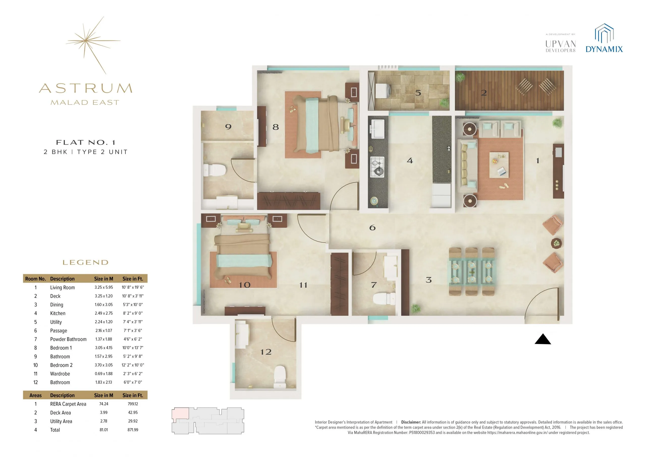 Dynamix Astrum Unit plan - 872 sq.ft.