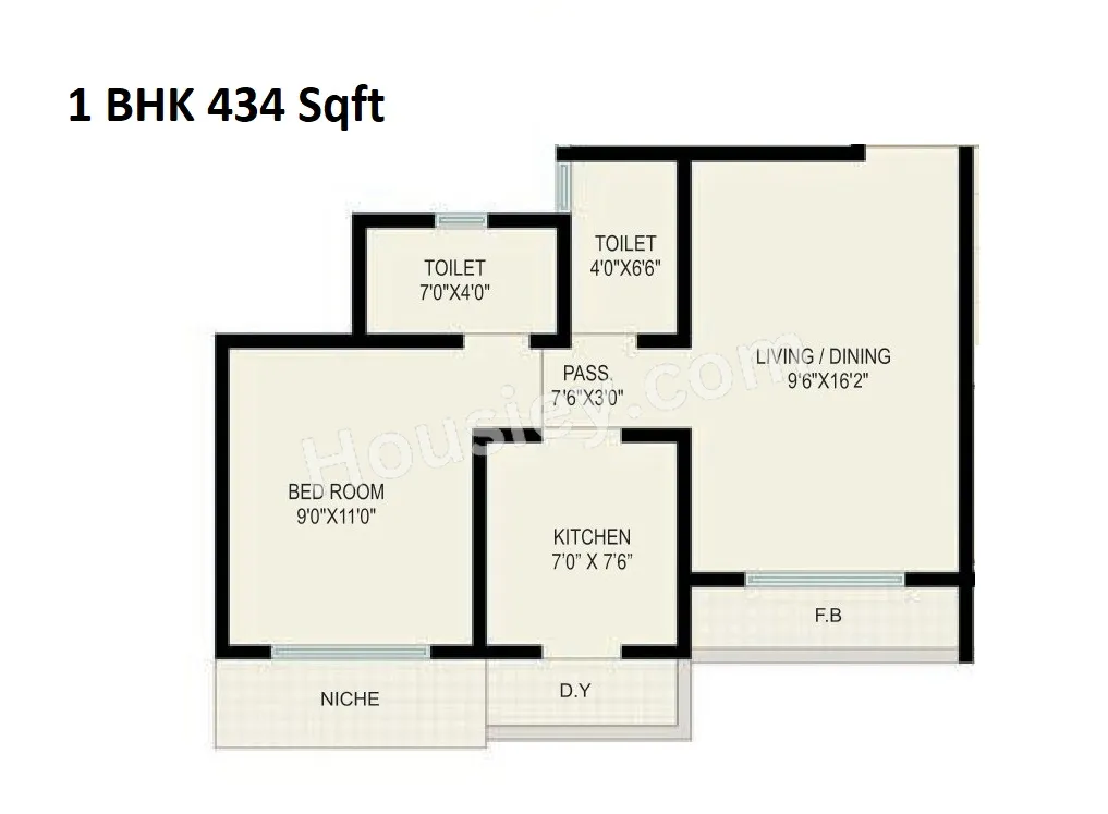 Unit plan - 434 sq.ft.