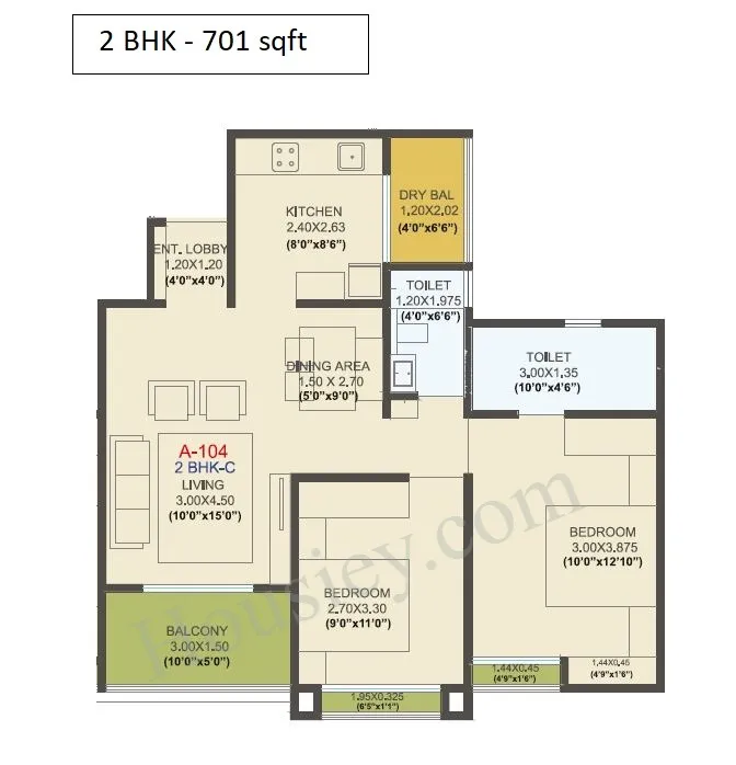 EL Progreso Phase 1 Unit plan - 701 sq.ft.
