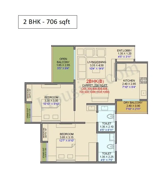 EL Progreso Phase 1 Unit plan - 706 sq.ft.