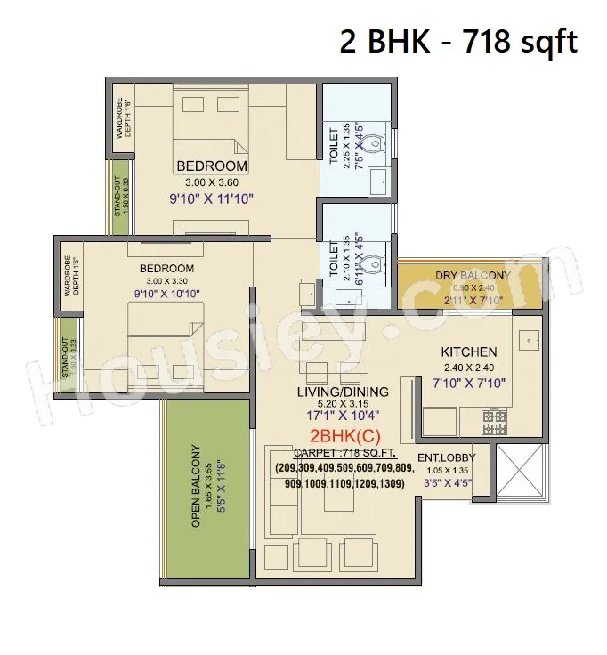 EL Progreso Phase 1 Unit plan - 718 sq.ft.
