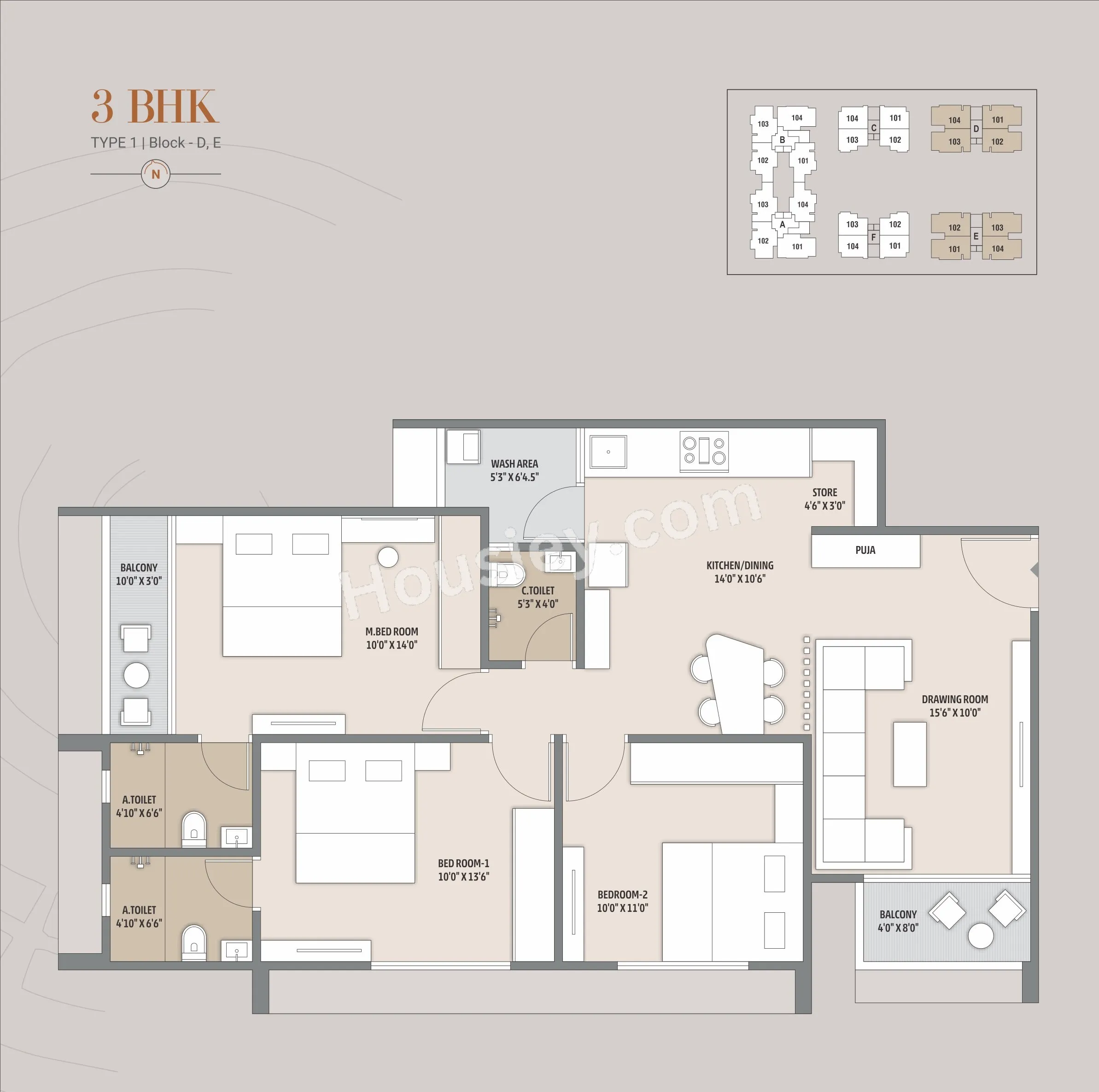 Elenza GreenWood Unit plan - 1725 sq.ft.