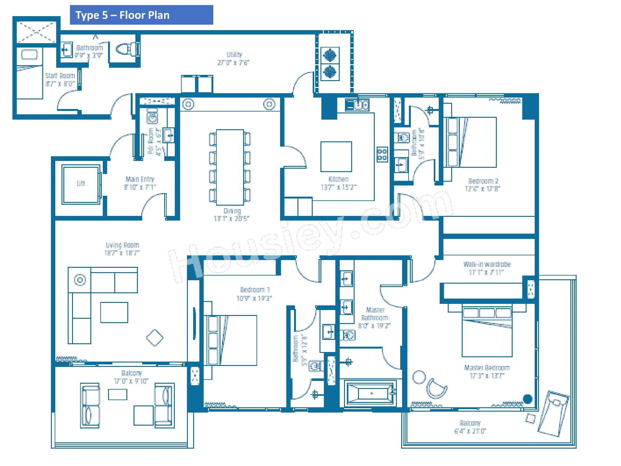 Embassy Lake Terraces Unit plan - 2660 sq.ft.