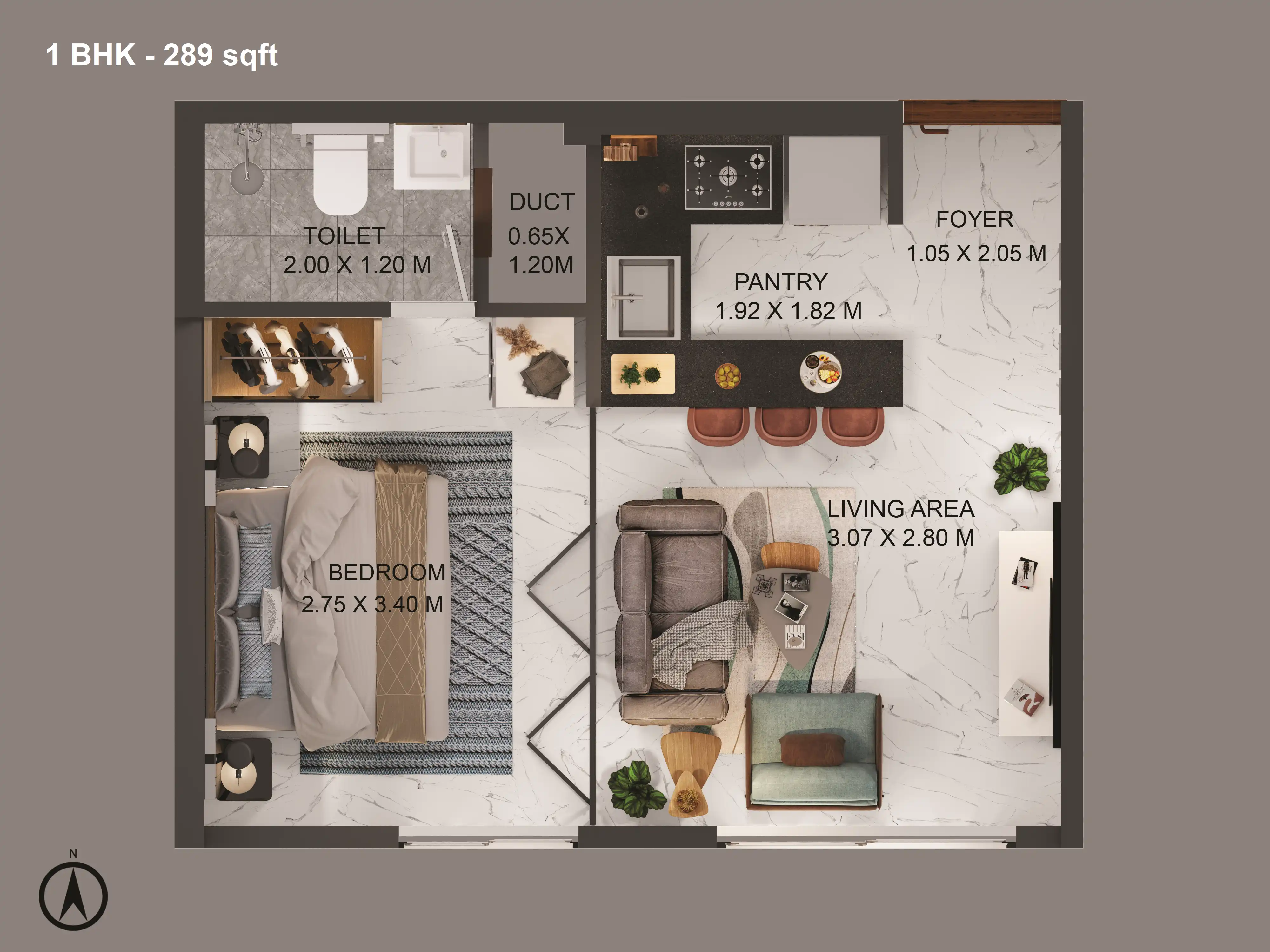 Enso Sanza Unit plan - 289 sq.ft.