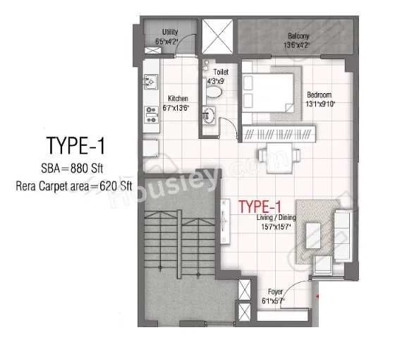 GR Samskruthi Unit plan - 620 sq.ft.