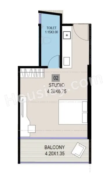 Gagan Klara Unit plan - 350 sq.ft.