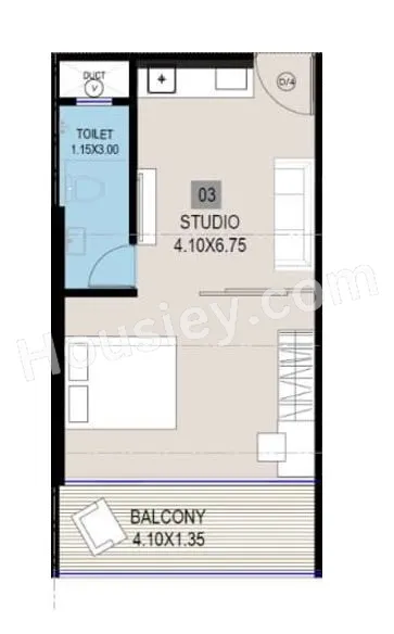 Gagan Klara Unit plan - 363 sq.ft.