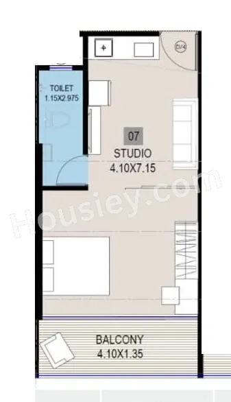 Gagan Klara Unit plan - 373 sq.ft.
