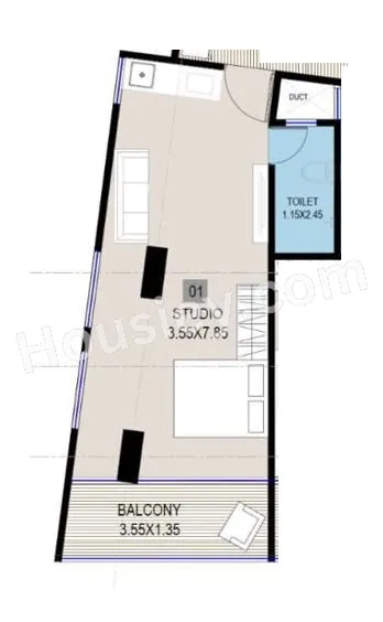Gagan Klara Unit plan - 379 sq.ft.