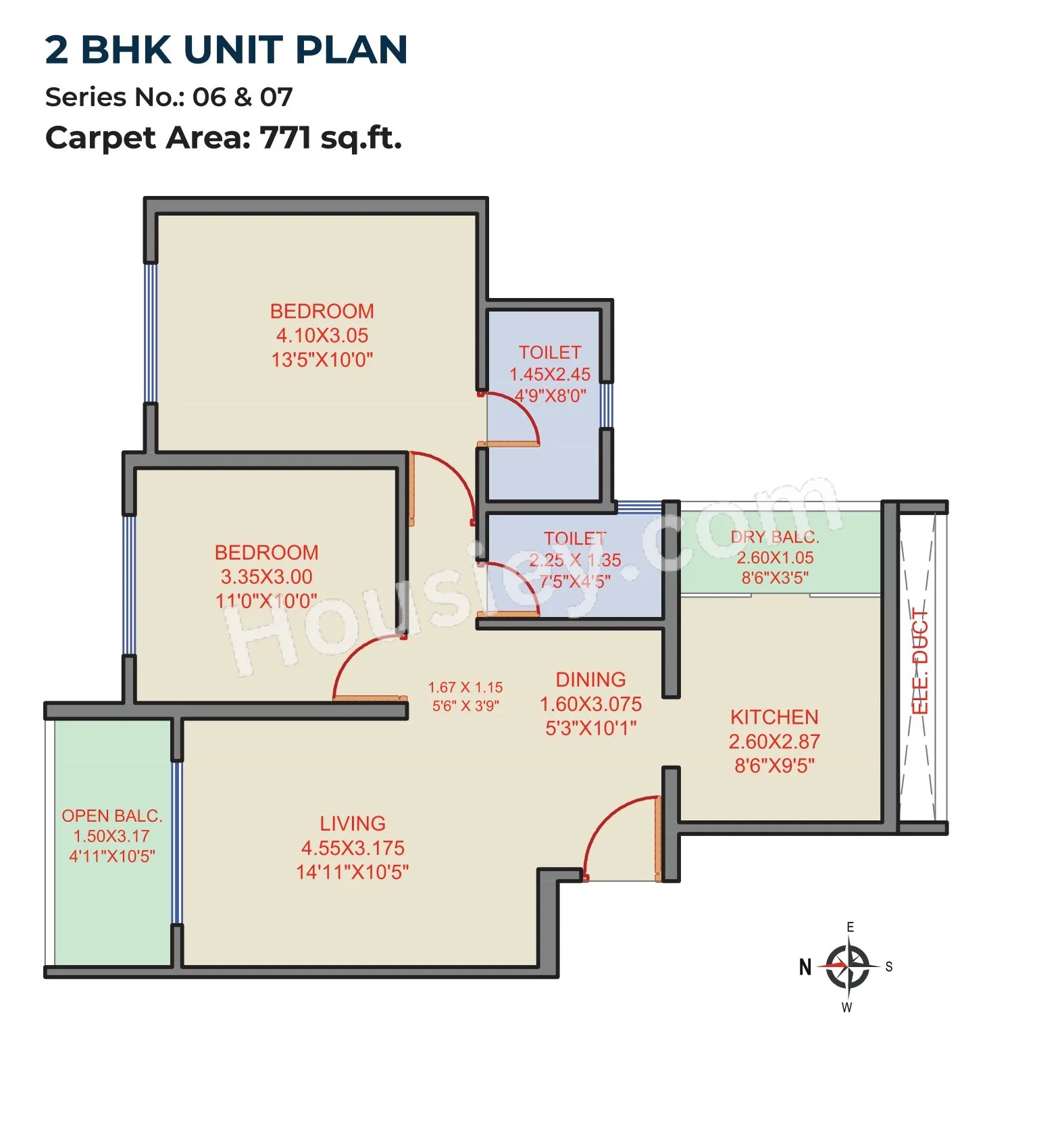 Garve Advantage Unit plan - 771 sq.ft.