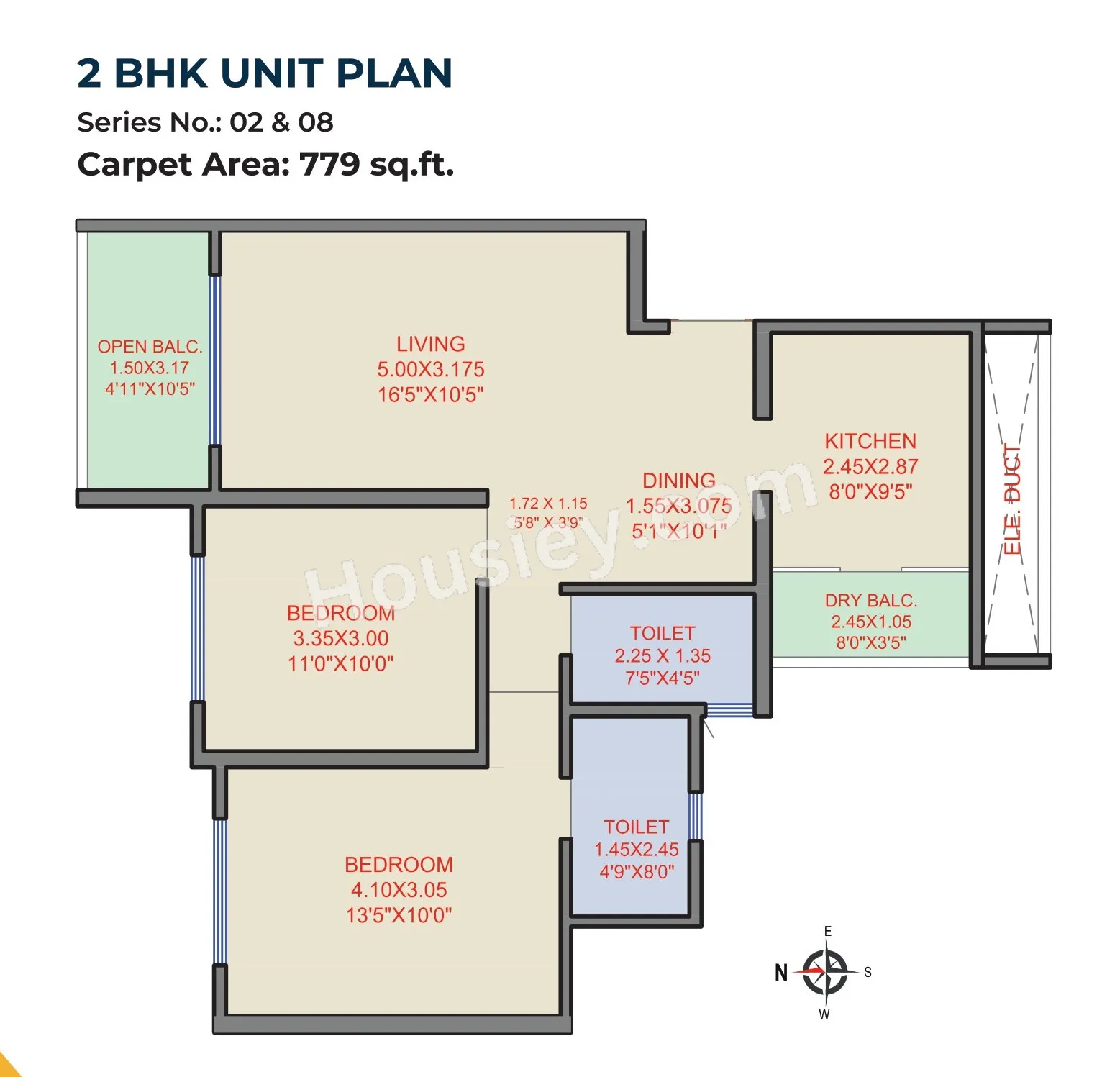 Garve Advantage Unit plan - 779 sq.ft.