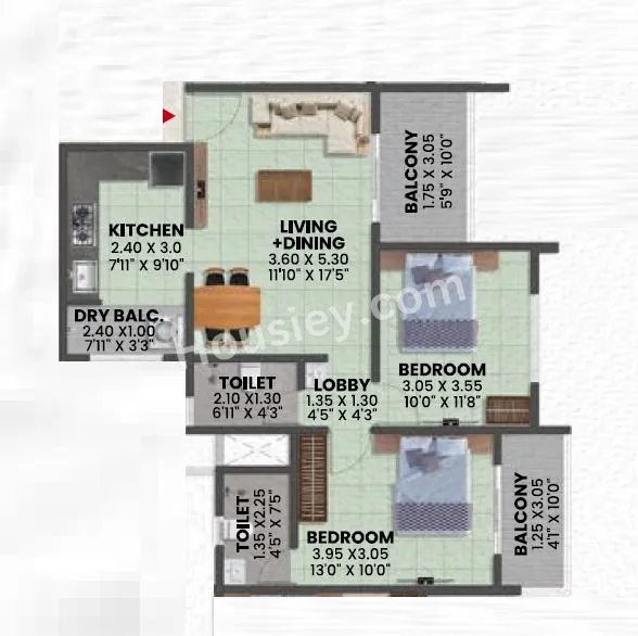 Gawade Galore Unit plan - 783 sq.ft.
