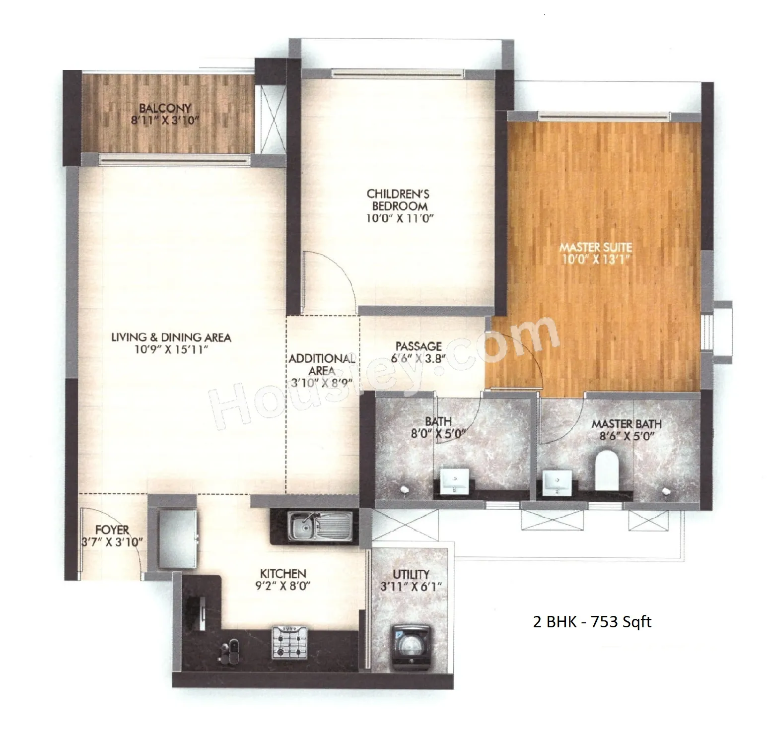 Gera Hinjewadi Highlands Unit plan - 753 sq.ft.