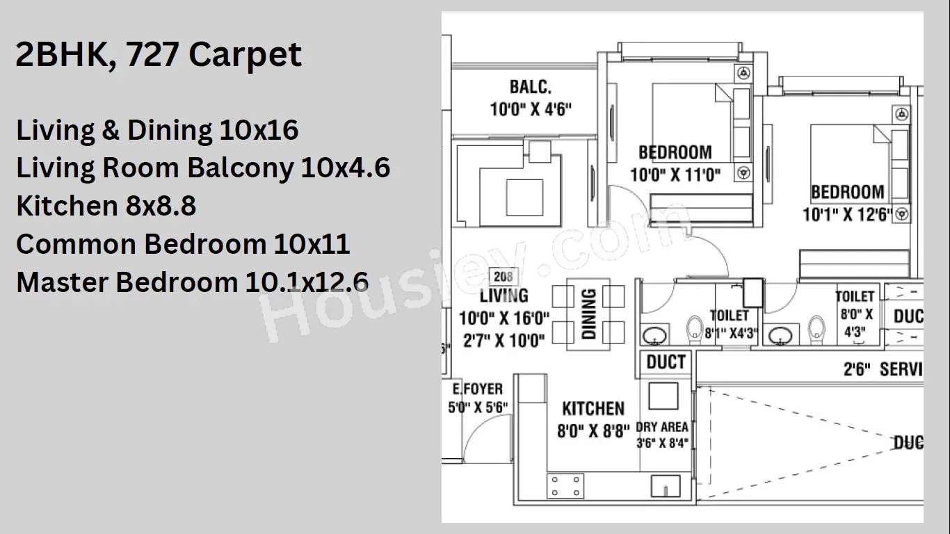 Global Inspira Unit plan - 727 sq.ft.