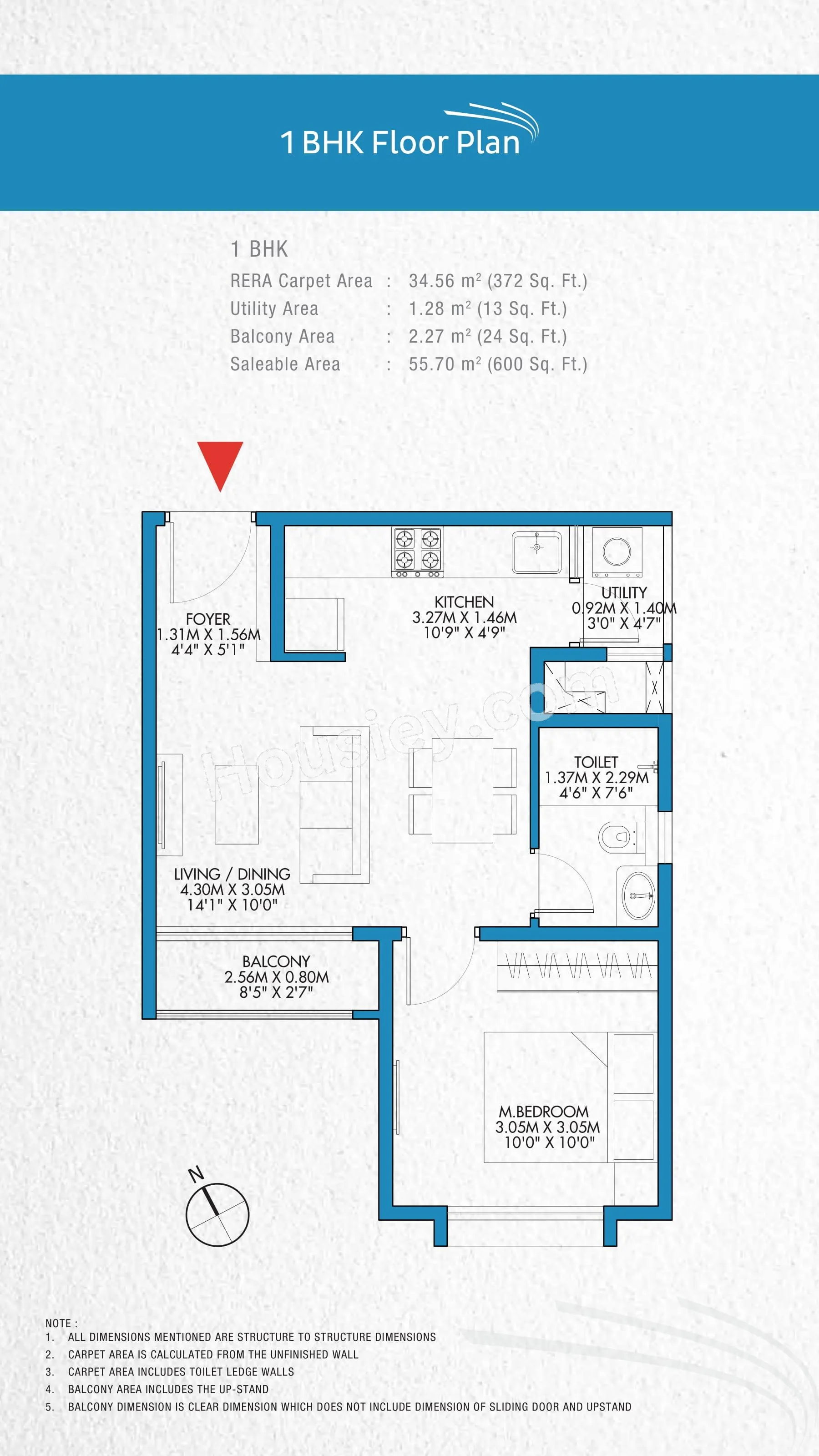 Godrej Park Retreat Phase II Unit plan - 372 sq.ft.
