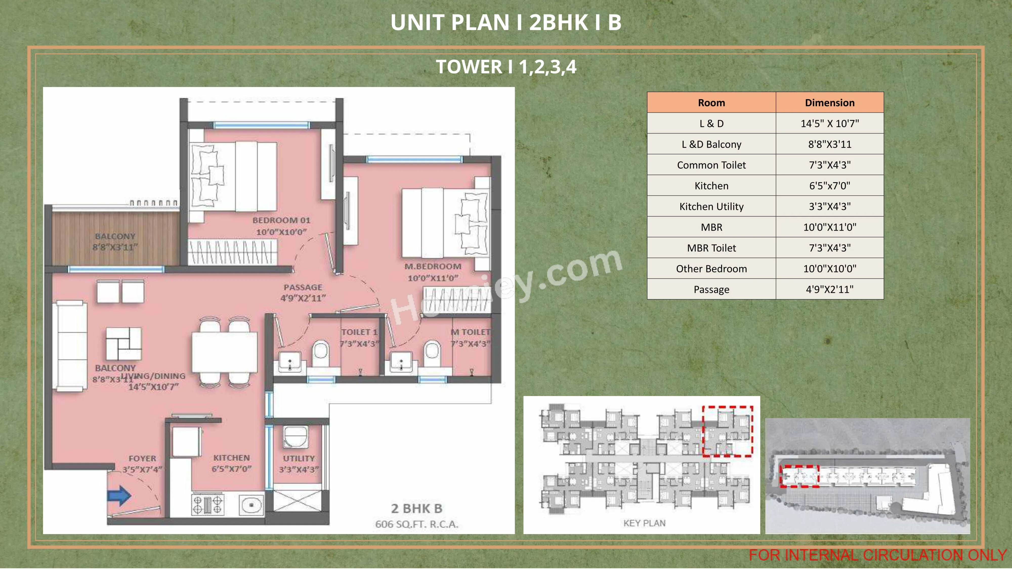 Godrej Park Springs Unit plan - 606 sq.ft.