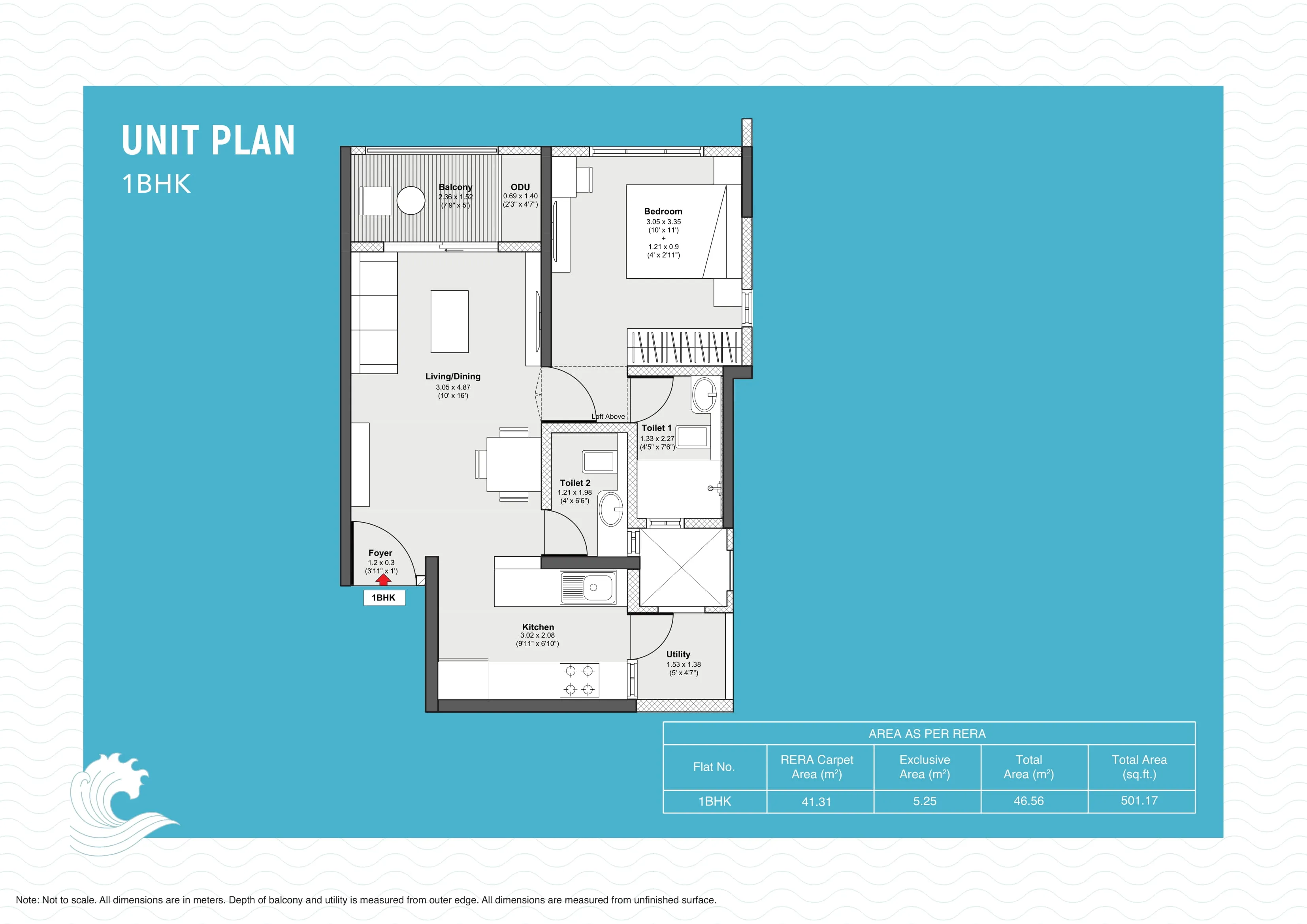 Godrej Grande Unit plan - 501 sq.ft.