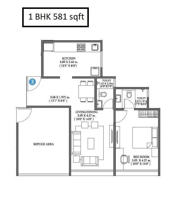 Choice Goodwill Breeza Unit plan - 581 sq.ft.