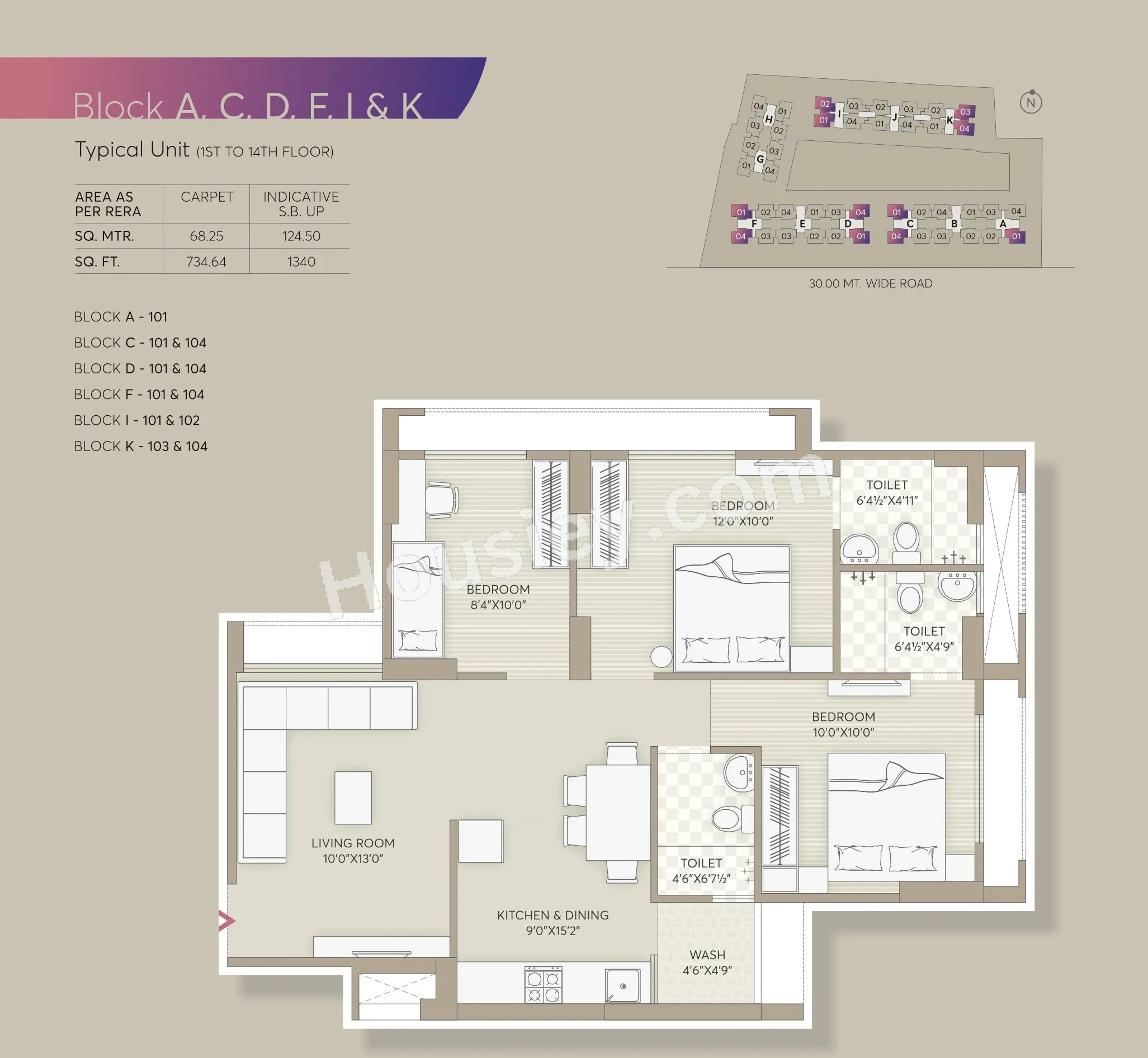 Goyal Orchid Valley Unit plan - 735 sq.ft.