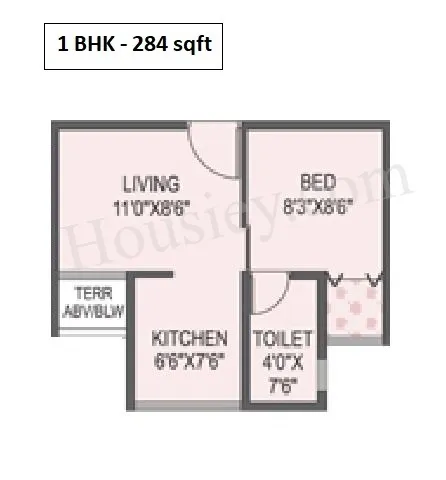 Namrata Happycity Varale Unit plan - 284 sq.ft.