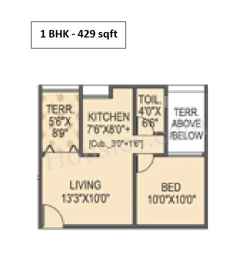 Namrata Happycity Varale Unit plan - 429 sq.ft.