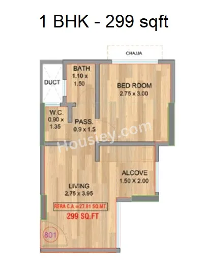 Haware Amara Unit plan - 299 sq.ft.