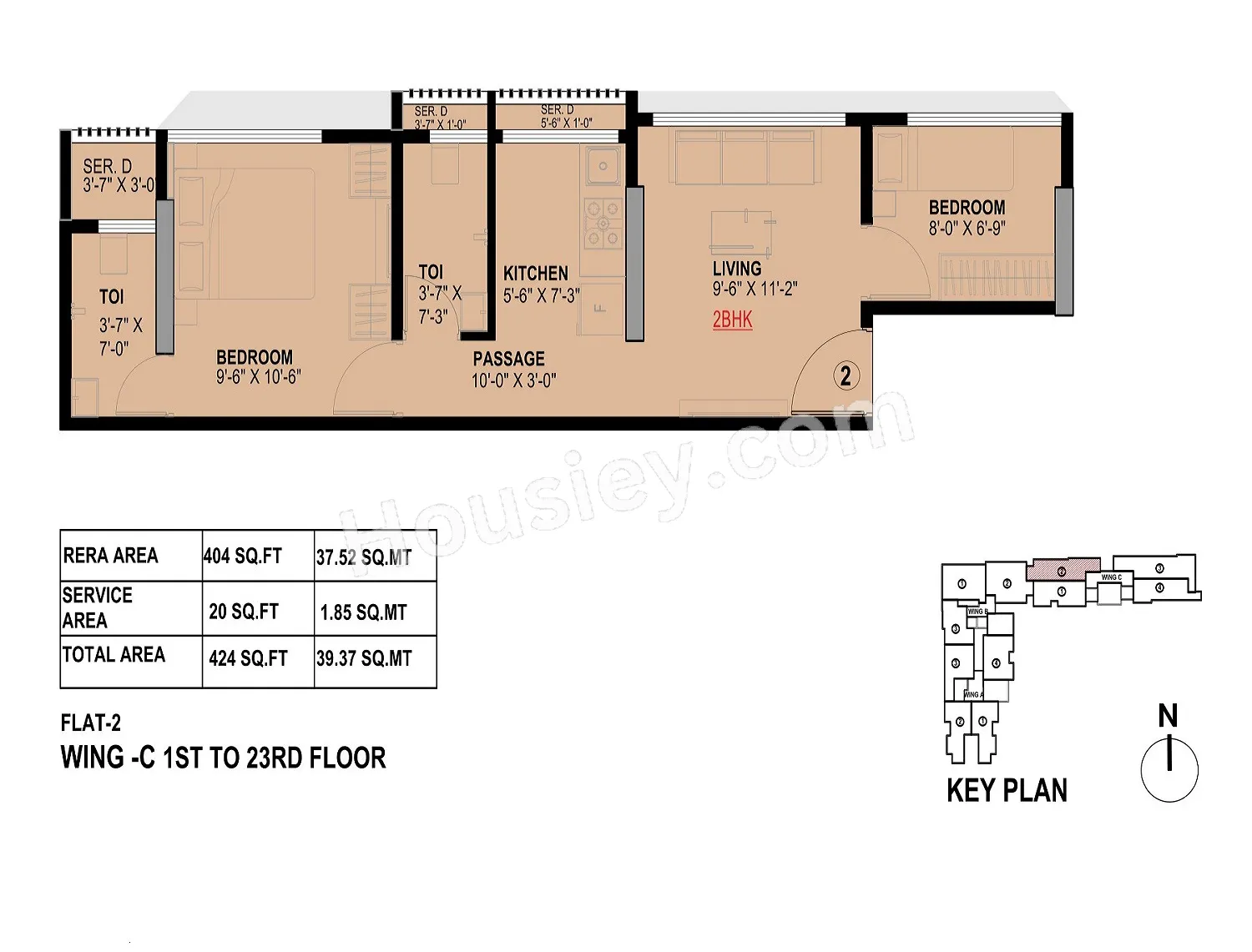 Unit plan - 424 sq.ft.