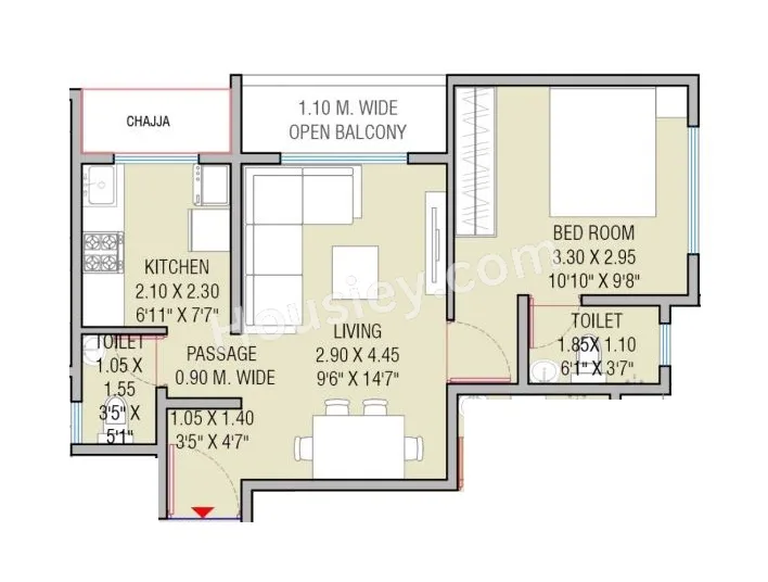 Haware Intelligentia Segment Unit plan - 455 sq.ft.