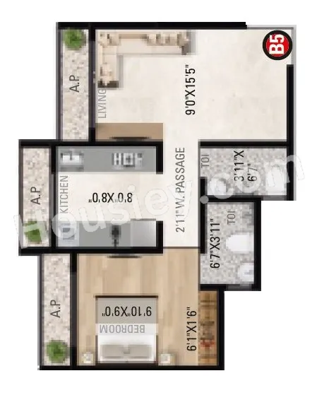 Imperial Luxuria Unit plan - 454 sq.ft.