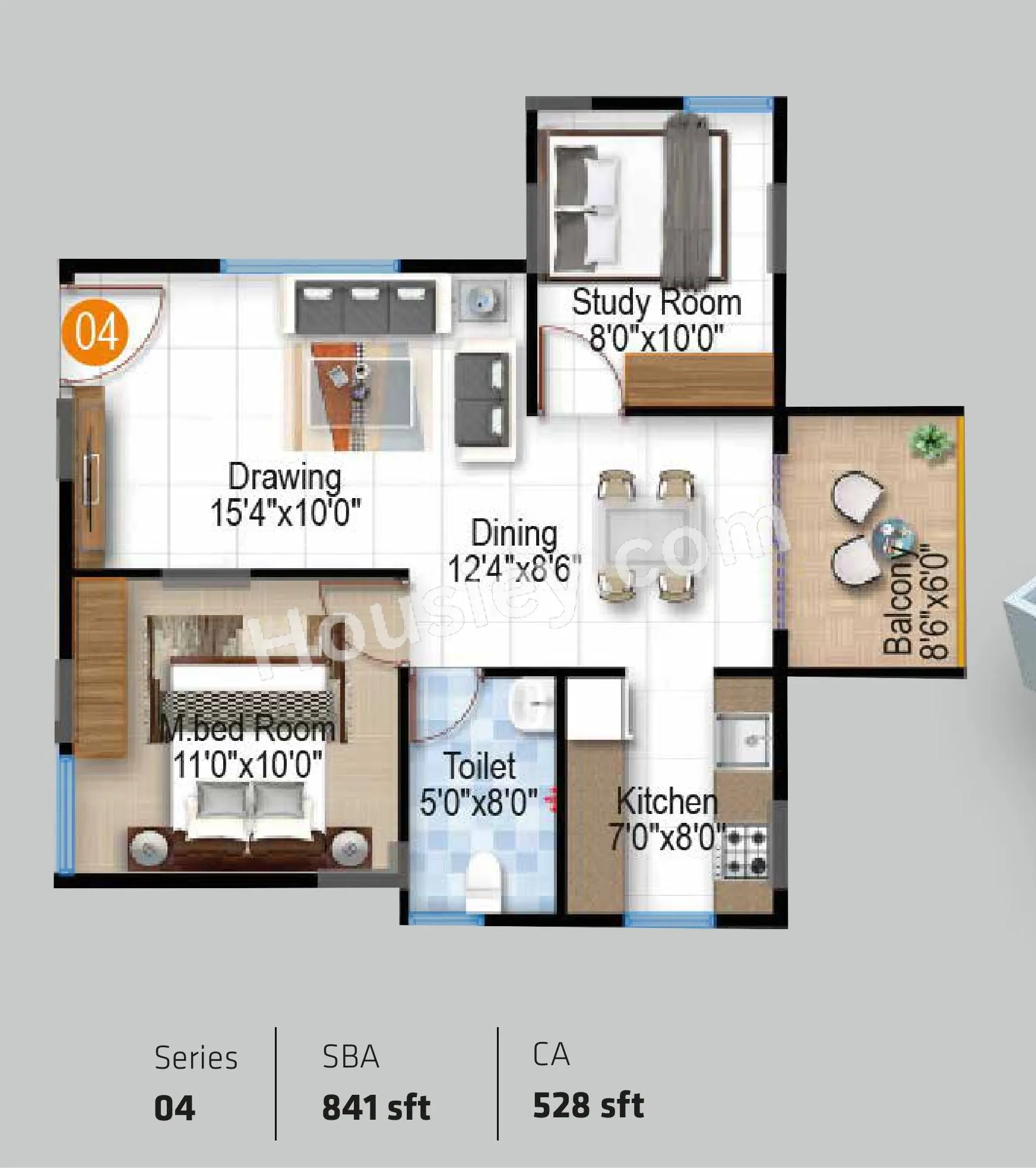 Isha HiLife Unit plan - 528 sq.ft.