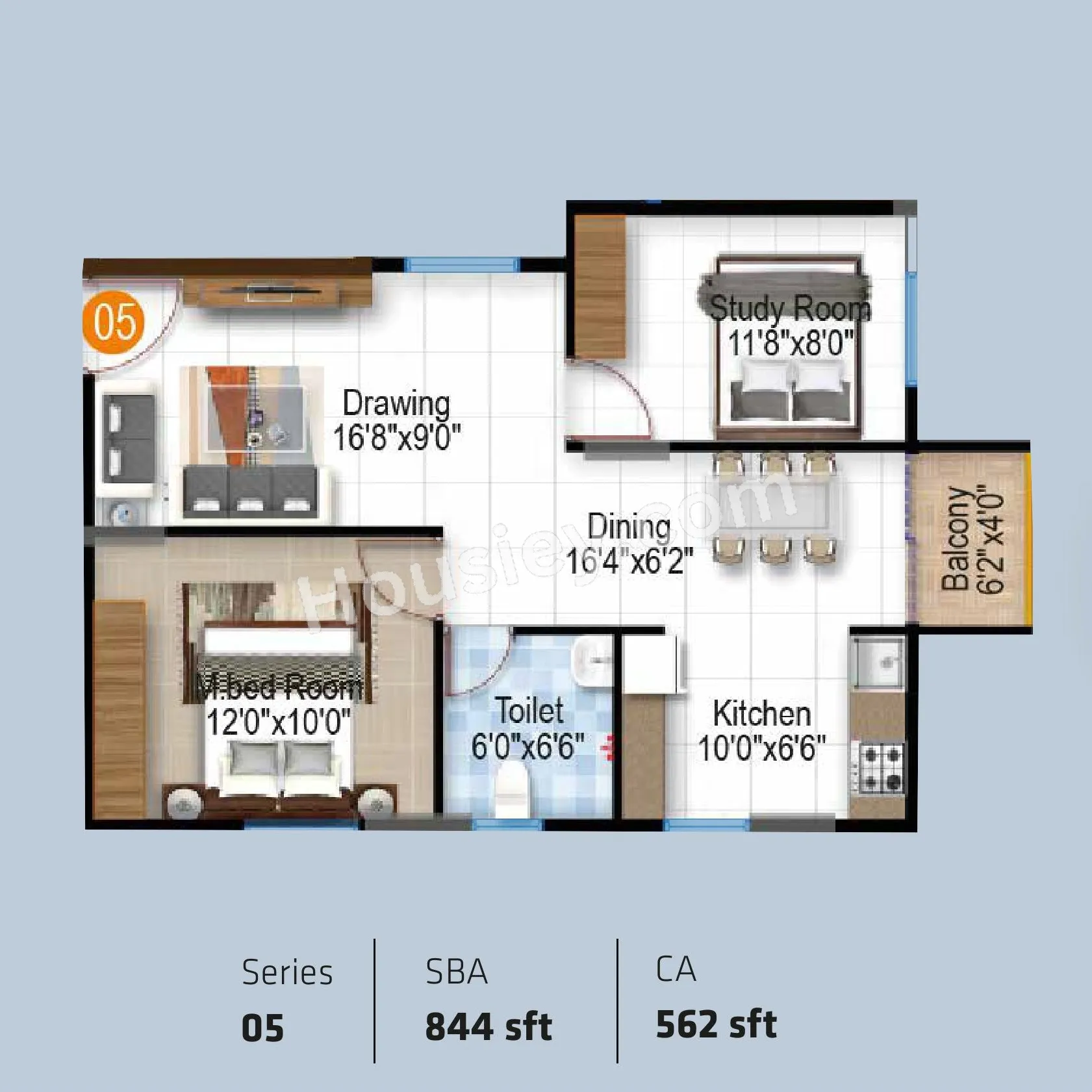 Isha HiLife Unit plan - 562 sq.ft.