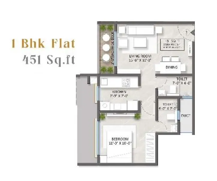 JPV Pratap Cress Unit plan - 451 sq.ft.