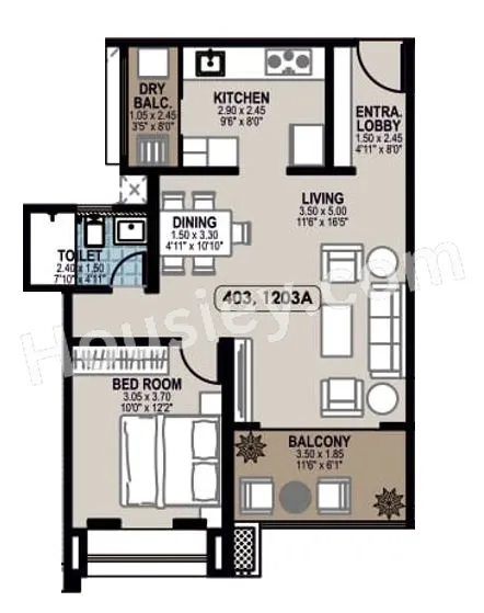 Unit plan - 662 sq.ft.