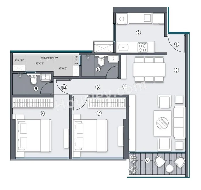 Jaydeep Mark Unit plan - 675 sq.ft.