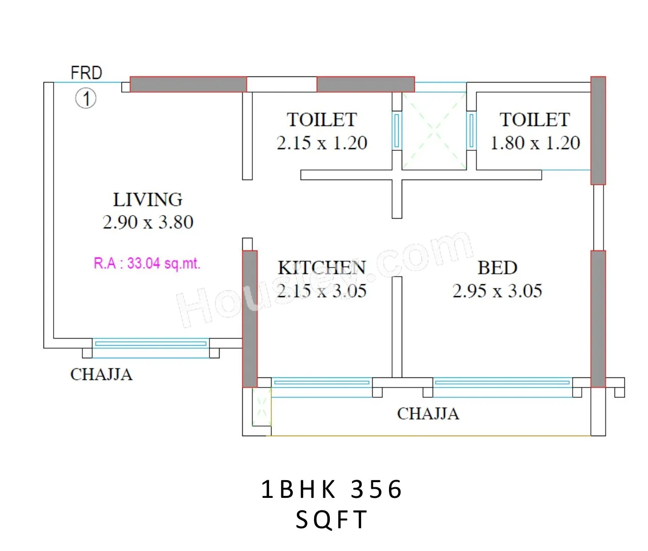 Je&Vee Kedarnath Unit plan - 356 sq.ft.