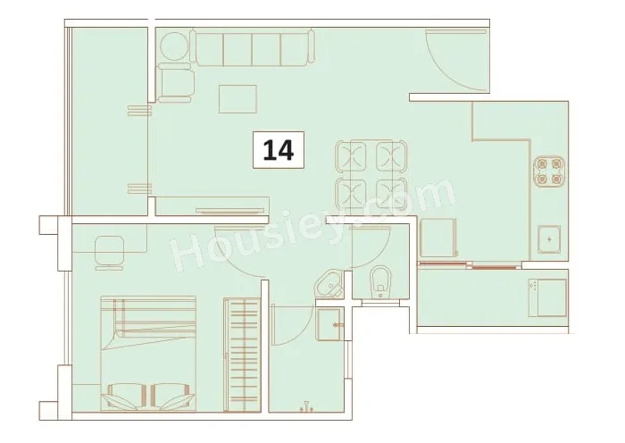 Jefro Kingstown Unit plan - 459 sq.ft.