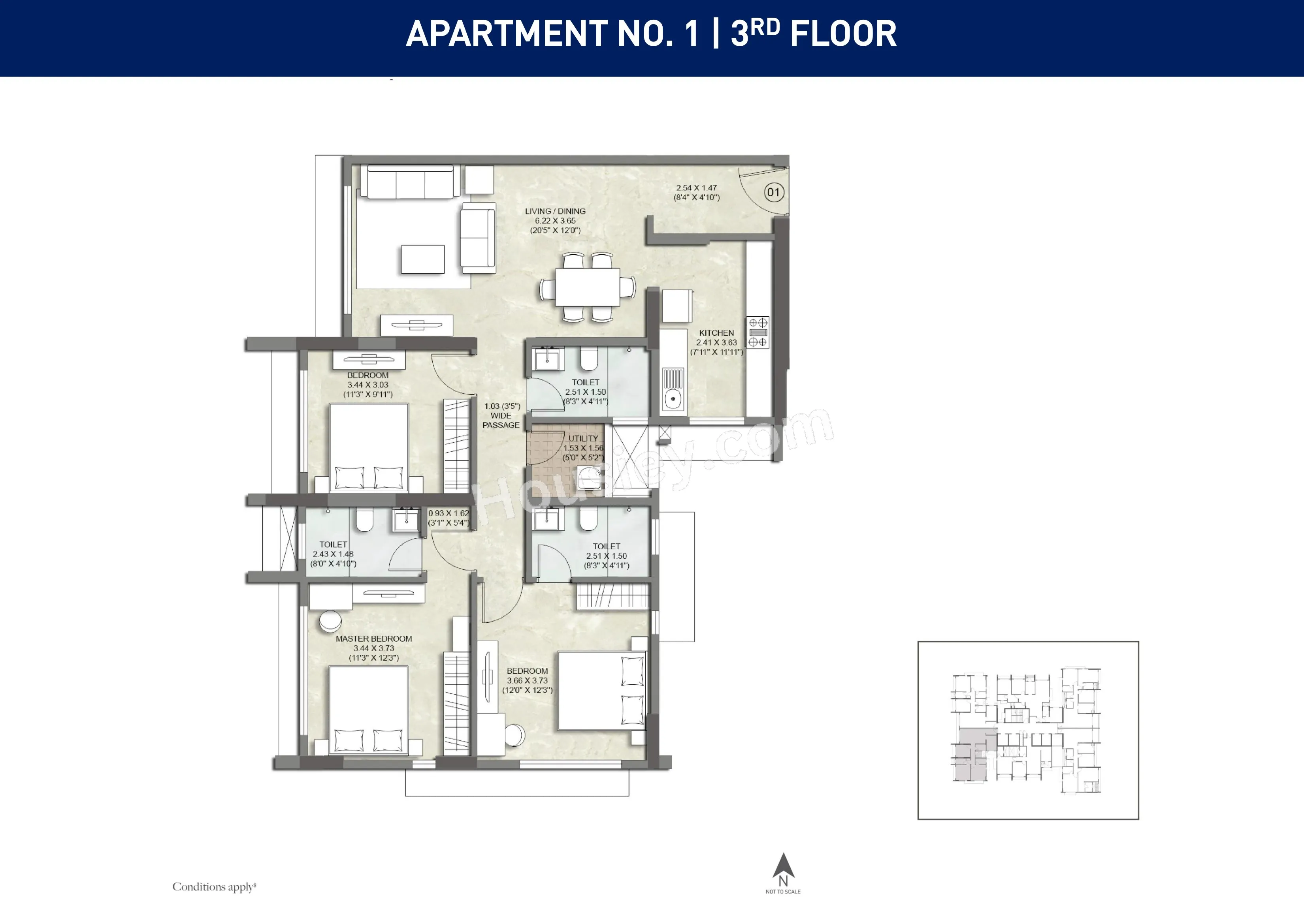Unit plan - 1069 sq.ft.