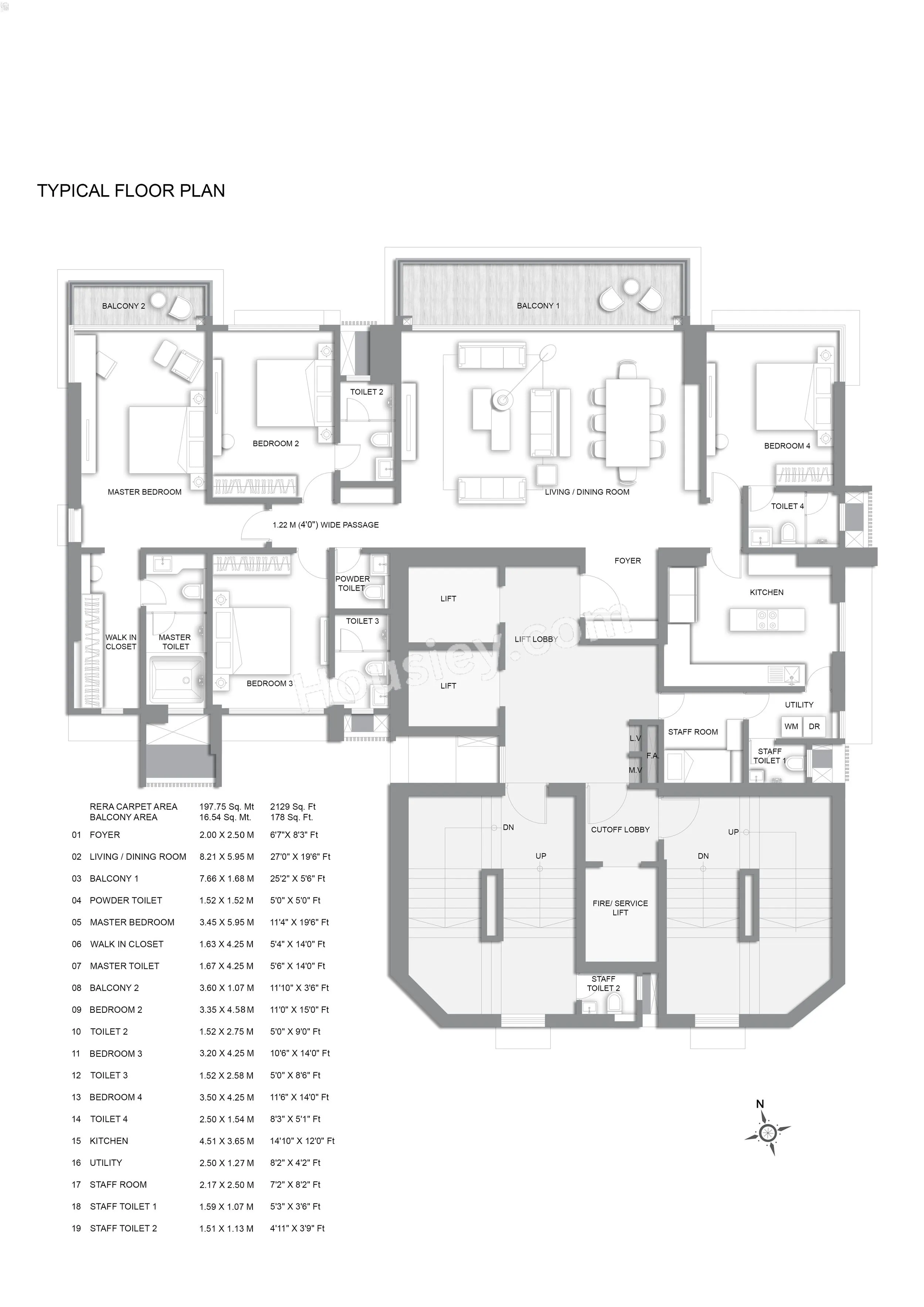 Kalpataru Oceana Unit plan - 2307 sq.ft.