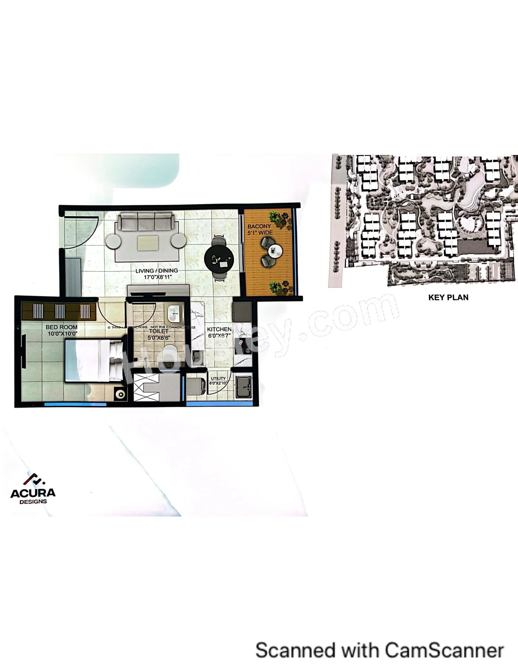 Kalyani Arcadia Unit plan - 322 sq.ft.