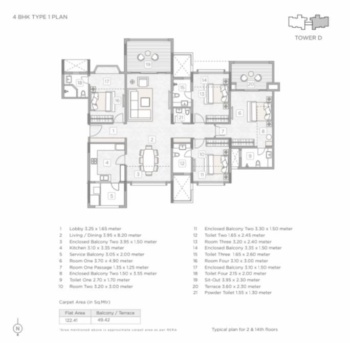 Kasturi Epitome Unit plan - 1850 sq.ft.
