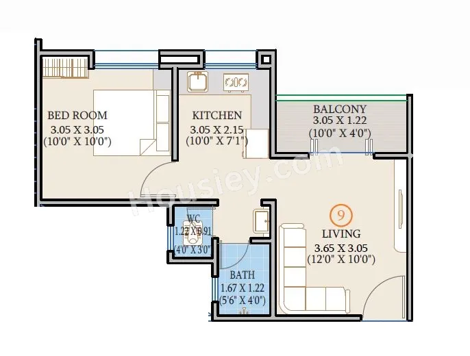 Kate Mozze Hollyhock City Unit plan - 393 sq.ft.
