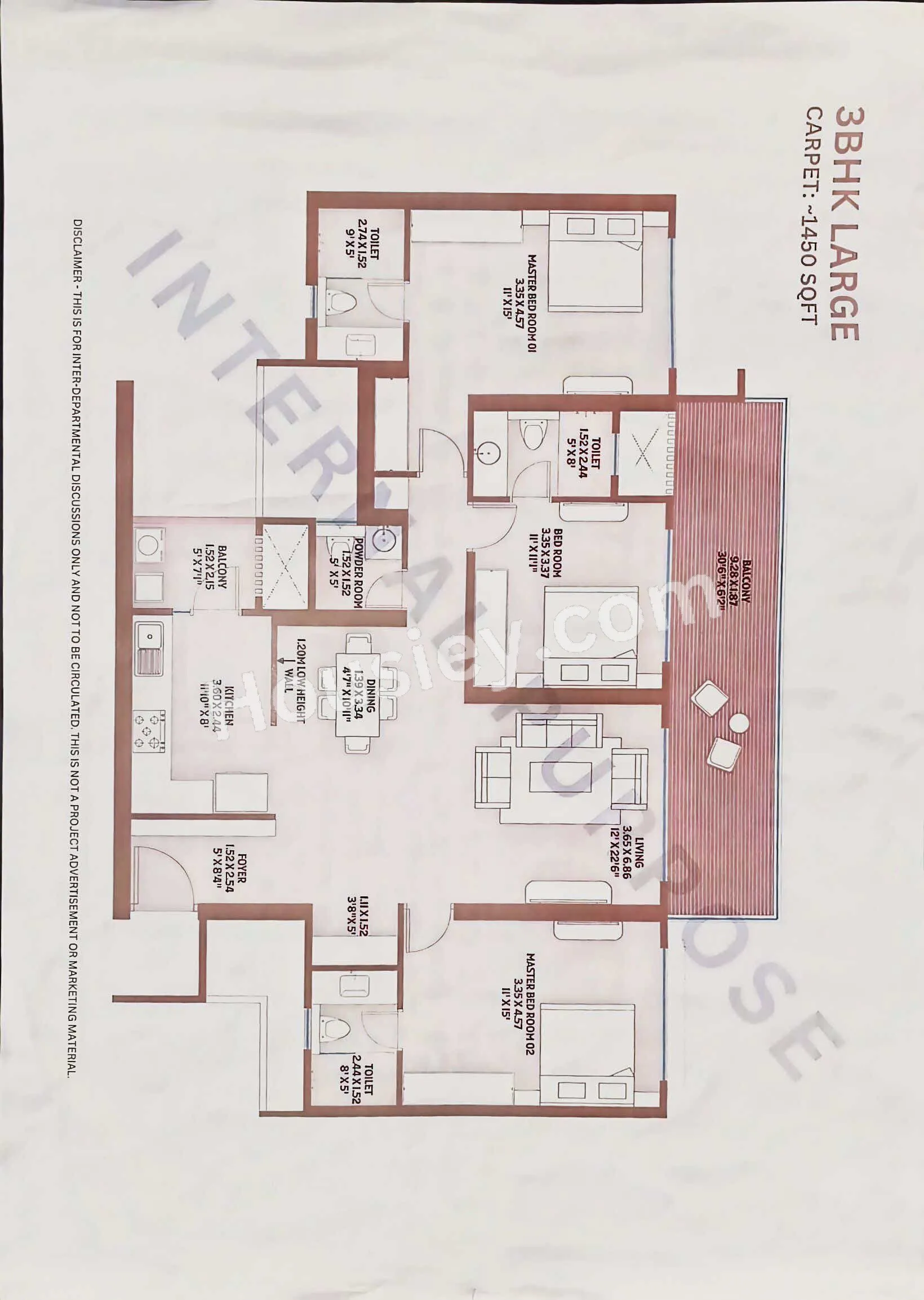 Kolte Patil Canvas Unit plan - 1452 sq.ft.