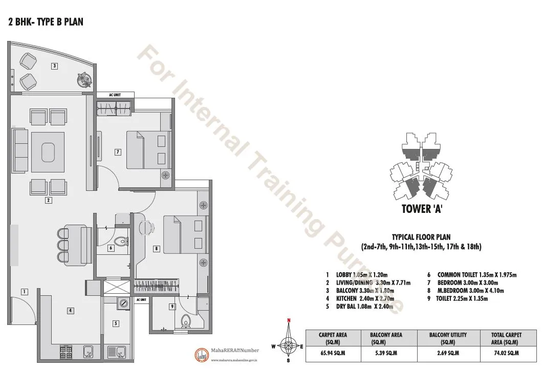 Krishna Fairmont Unit plan - 800 sq.ft.