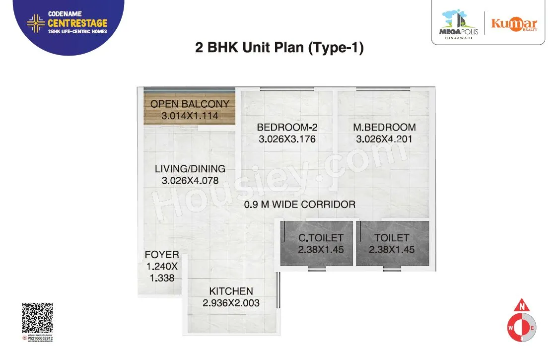 Kumar Centrestage Unit plan - 658 sq.ft.