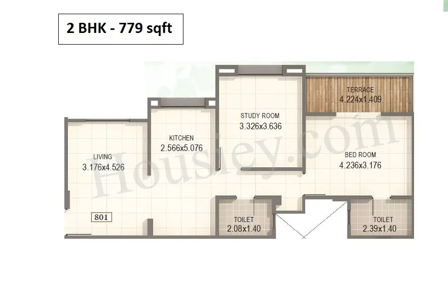 Kumar Priyadarshan Unit plan - 779 sq.ft.