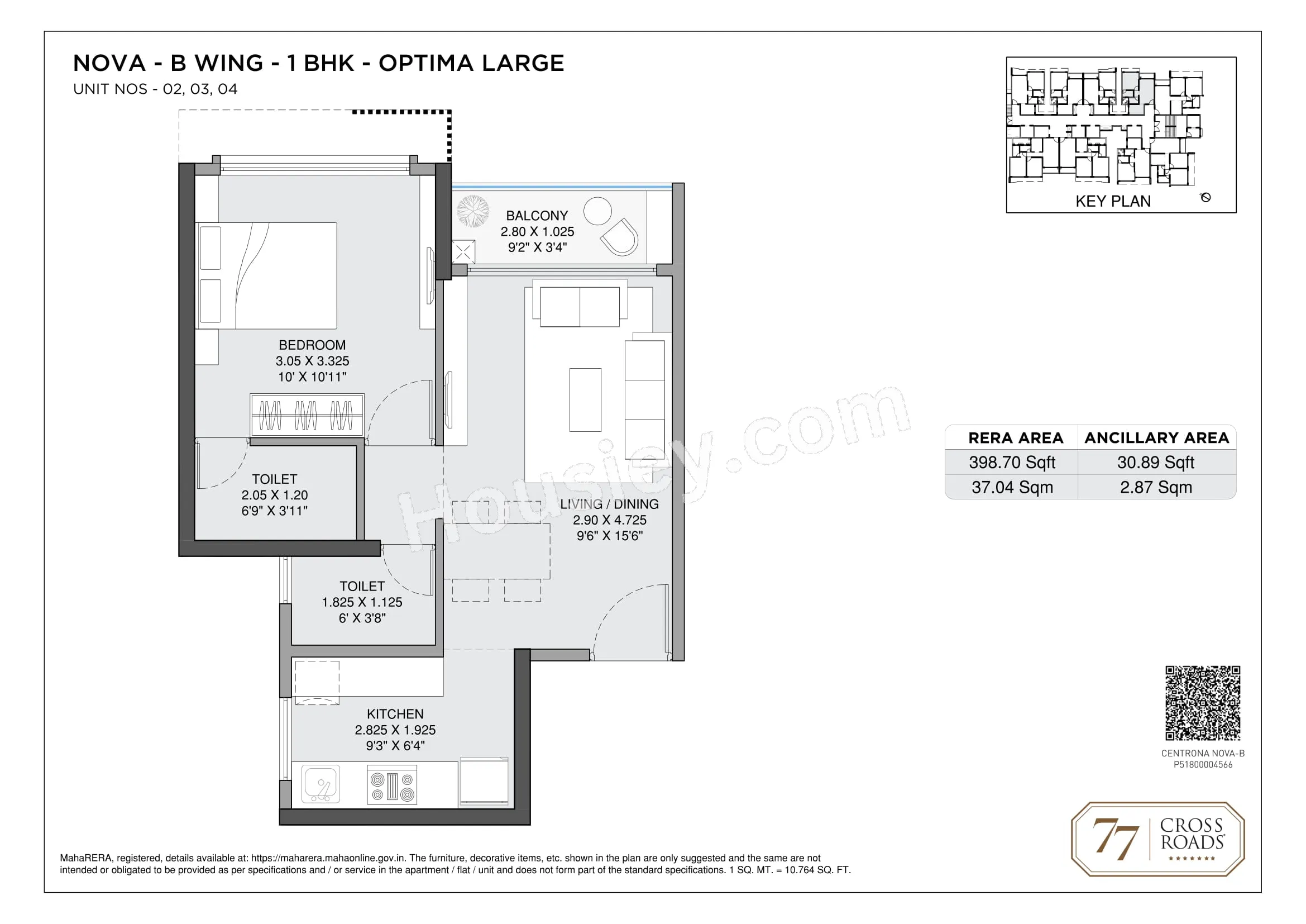 L&T 77 Crossroads Unit plan - 430 sq.ft.