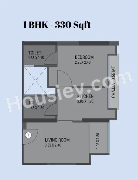 Labdhi Sea Breeze Unit plan - 330 sq.ft.
